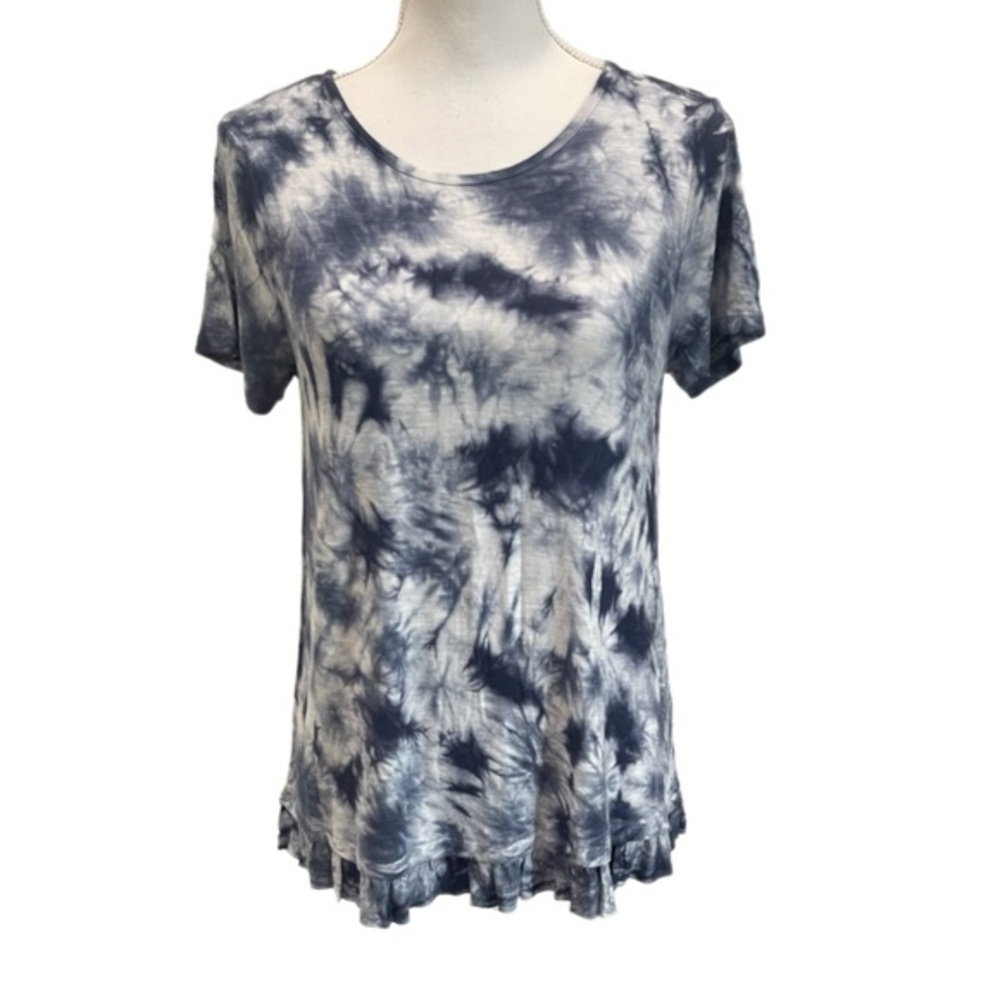 Style & Co Blue and White Tie Dye Top